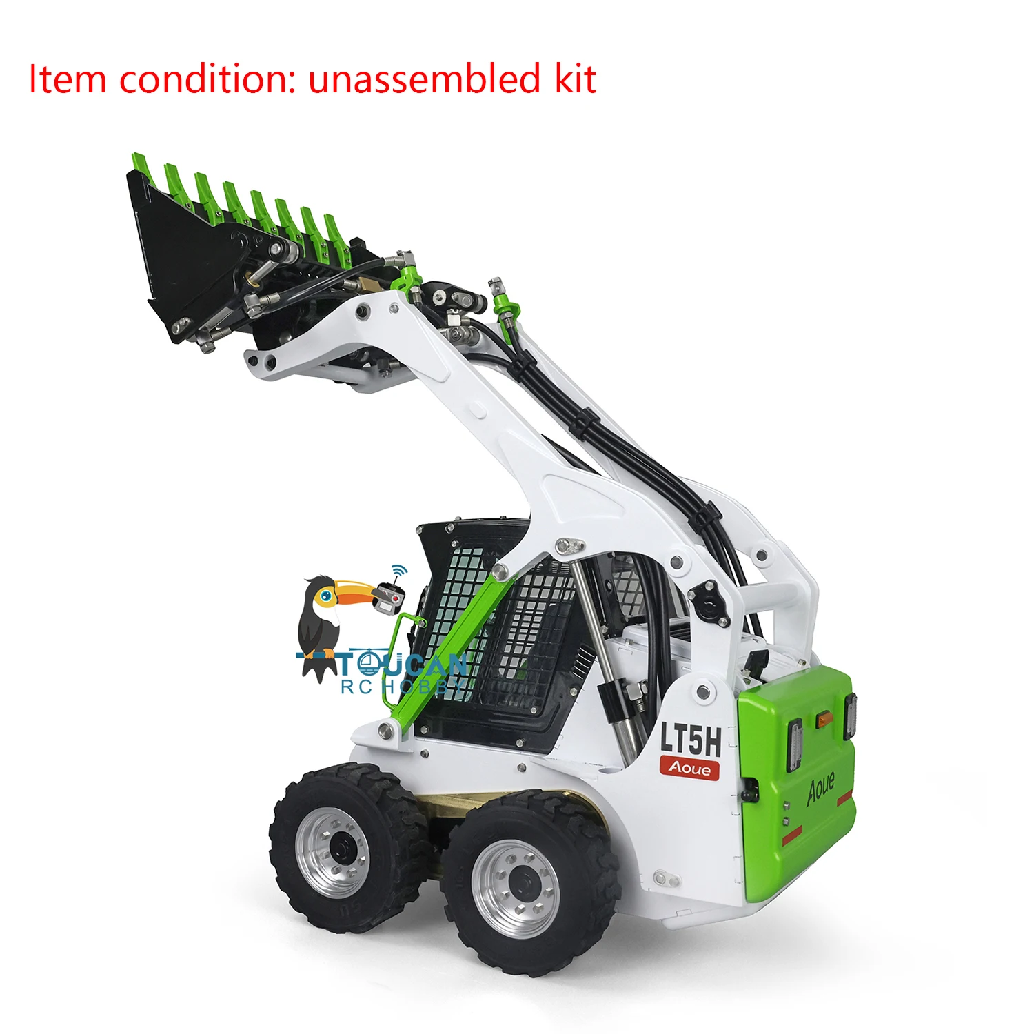 Lesu Caricatore idraulico RC in metallo 1/14 Skid-Steer con ruote Aoue Lt5H Kit di camion RC verniciato Suono leggero Thzh1277-SMT7