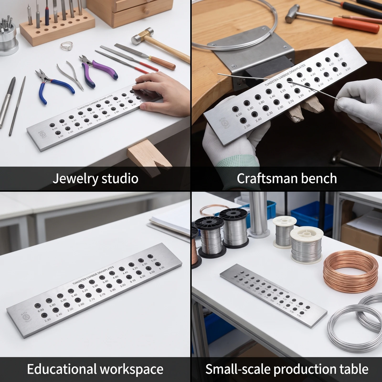 Wire Drawing Plate with Round Holes Precision Jewelry Drawplate with Circular Holes Tool Long-Lasting for Jewelers
