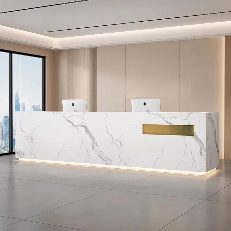 Small Modern Beauty Salon Reception Desk Counter Hairdressing Reception Desk Business Theke Rezeption Reception Furniture
