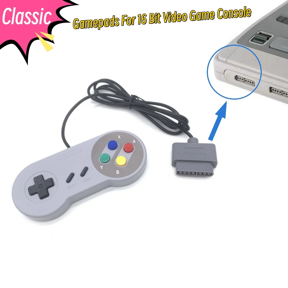 Replacement Gamepads For SNES For SFC 16 bit Video Game Console Handle Purple Colorful Buttons Controller Joystick Accessories