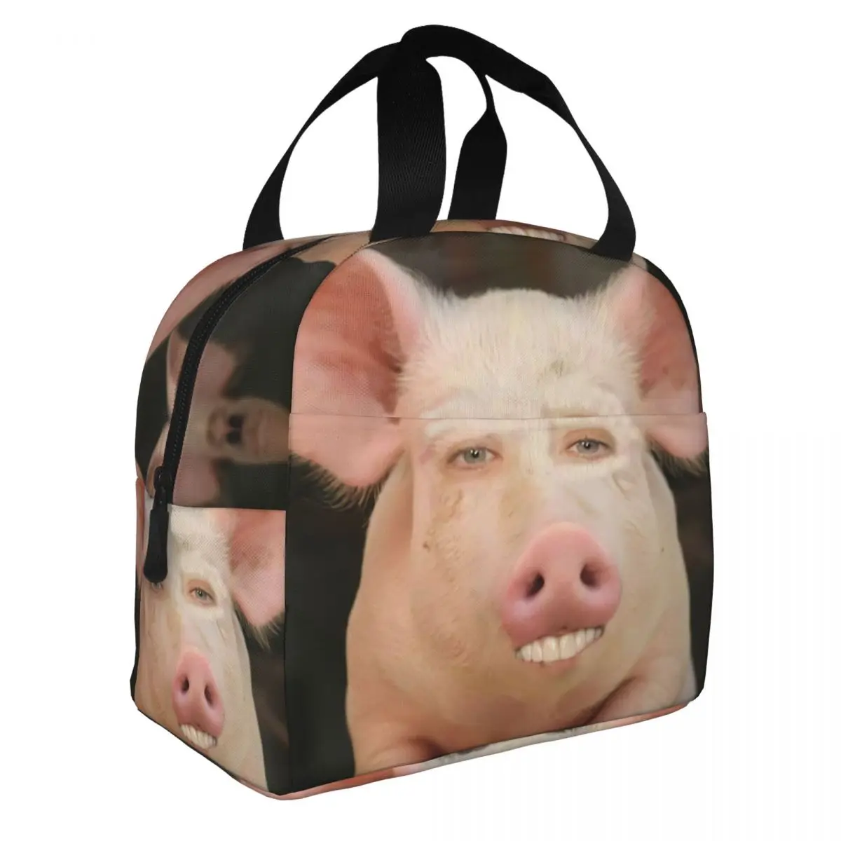 

Pig Funny Lunch Bento Bags Portable Aluminum Foil thickened Thermal Cloth Lunch Bag for Women Men Boy