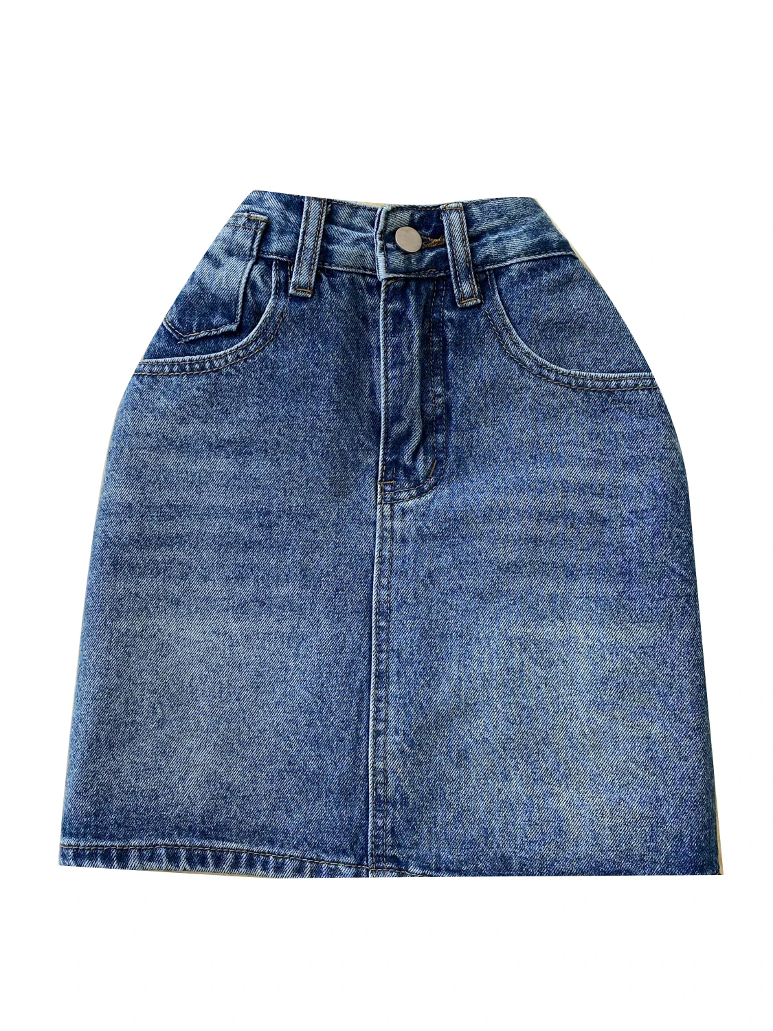 Jupe trapèze taille haute en Denim pour femmes, jupe amincissante polyvalente, pour les déplacements Ci, en Fiber de Polyester, été