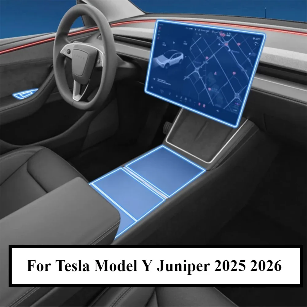 

Для Tesla Model Y Juniper 2025 2026PPF защитная пленка аксессуары интерьерная прозрачная навигационная панель из ТПУ центральная консоль
