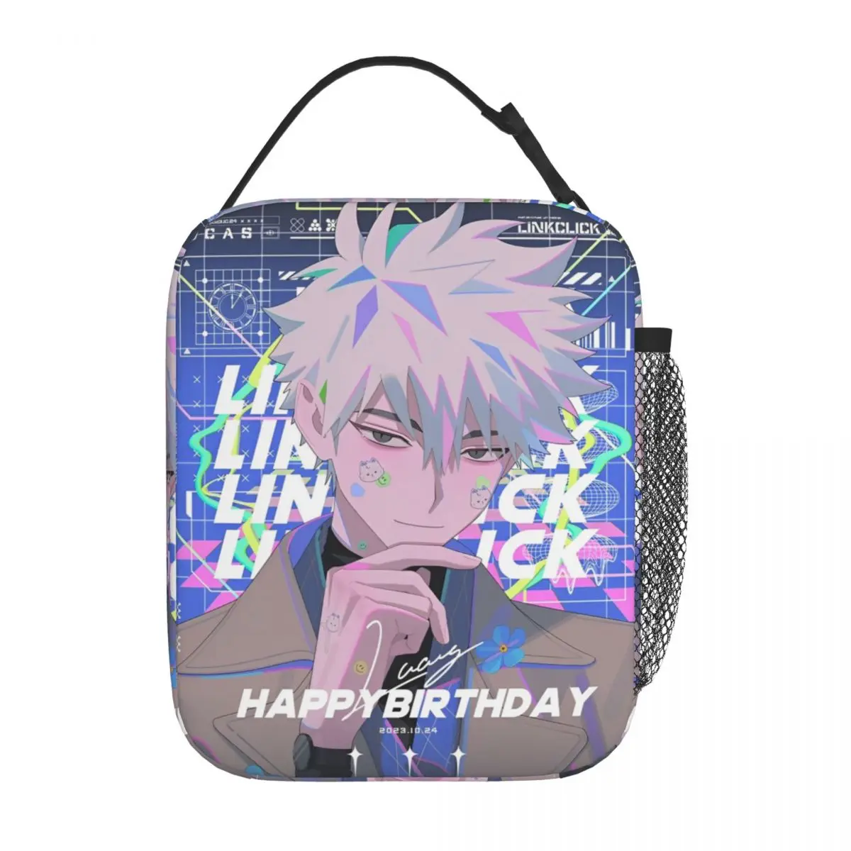 Link Click Lu Guang Anime Insulated Lunch Bags Thermal Bag  Lunch Container Portable Tote Lunch Box Bento Pouch Beach Travel