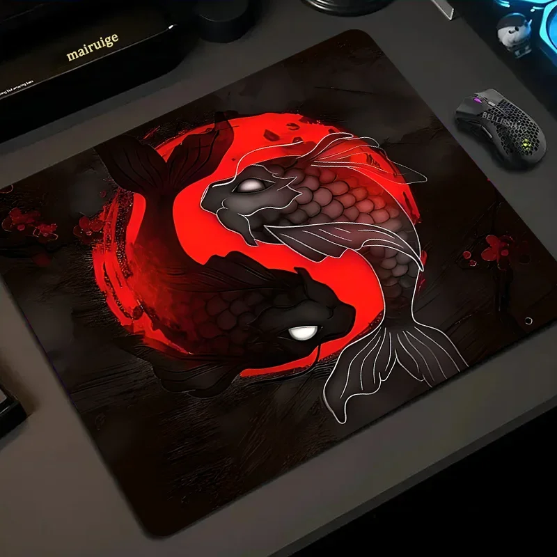 Pisces Red Sun mouse pad Laptop keyboard Large keyboard pad Office game decorative desk mat non-slip waterproof 400x900x4mm