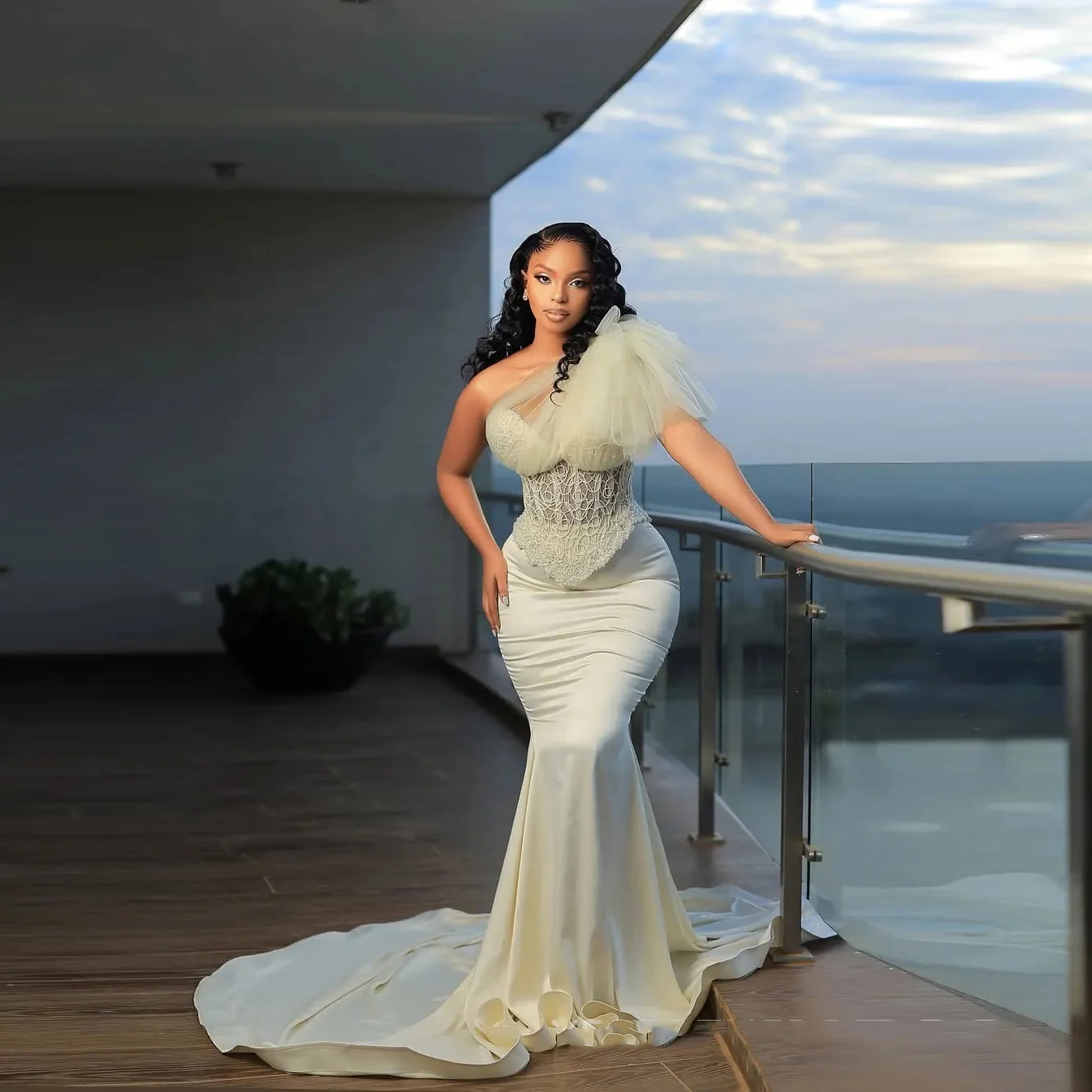 머메이드 비즈 새틴 프롬 가운 라이트 세이지 이브닝 드레스 머메이드 롱 엘레강스 아플리케 프롬 드레스 스위트하트 슬리브리스