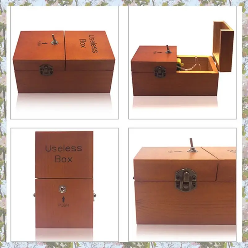 Eco-Friendly-2X Een nutloze doos met verrassingen Houten nutloze doos Volledig gemonteerd voor volwassenen en kinderen Donkere houtkleur
