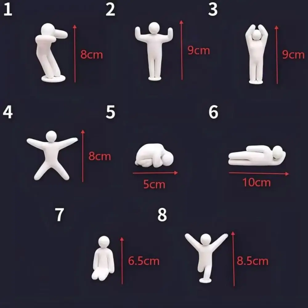 Miniature Paintable Mecha Ornaments Human Figurines Blank 3D Printed Figures White Unpainted Multi Poses Figures