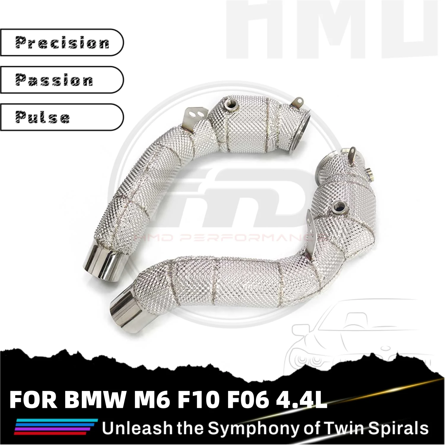 

HMD Лидер продаж, водосточная труба для катализа из нержавеющей стали для BMW M6 F10 F06 4,4 л с теплозащитным экраном, автомобильные аксессуары