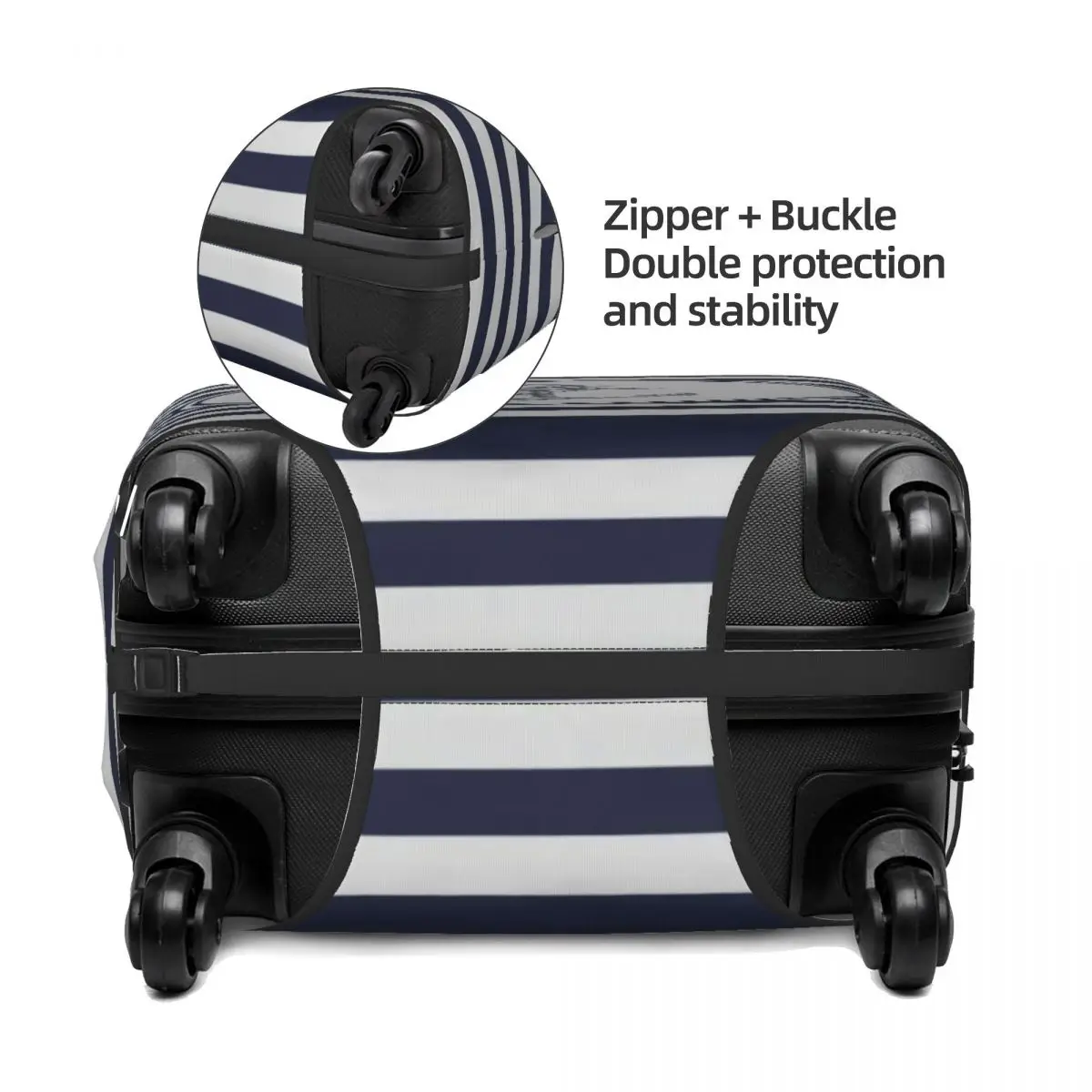 Juste de bagage élastique personnalisée pour valise de voyage, bleu marine, Strihear, injecteur nautique, housses de protection, convient à 18-32 po