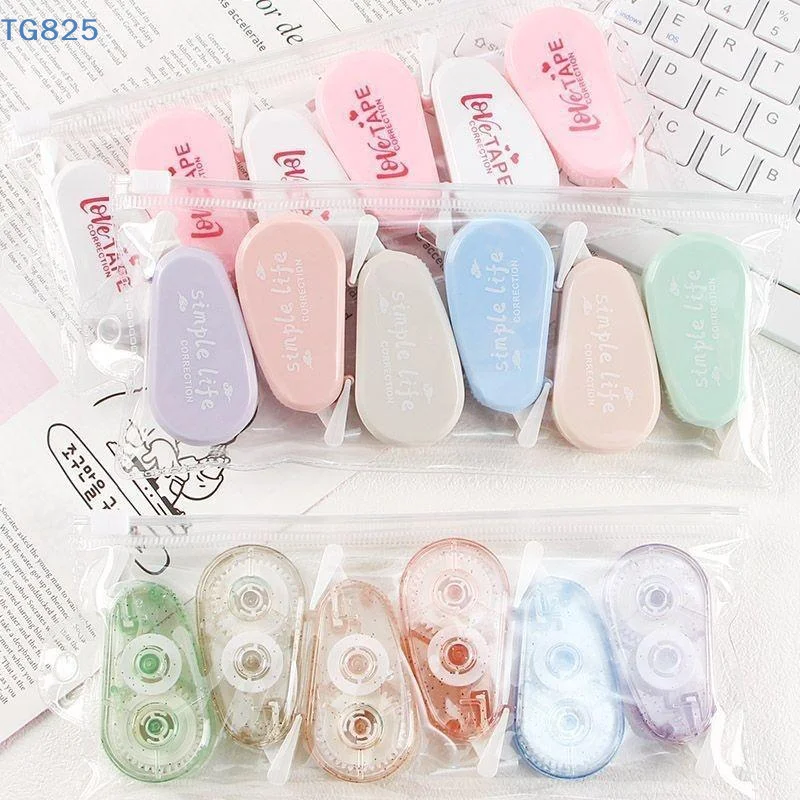 【AN】【SA】6Pcs Mini Correction Tapes Cute Pastel Colors Smooth Application Perfect For Students School Homework Office Daily Use