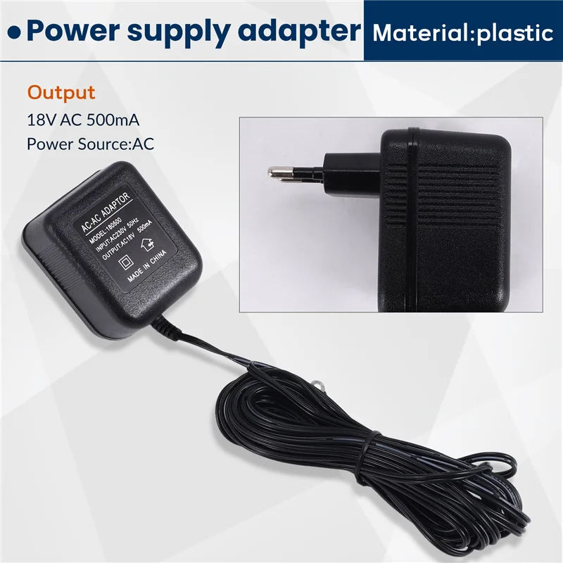 AY03-18V 500MA محول شاحن بطارية إمداد الطاقة لجرس الباب الدائري في الهواء الطلق