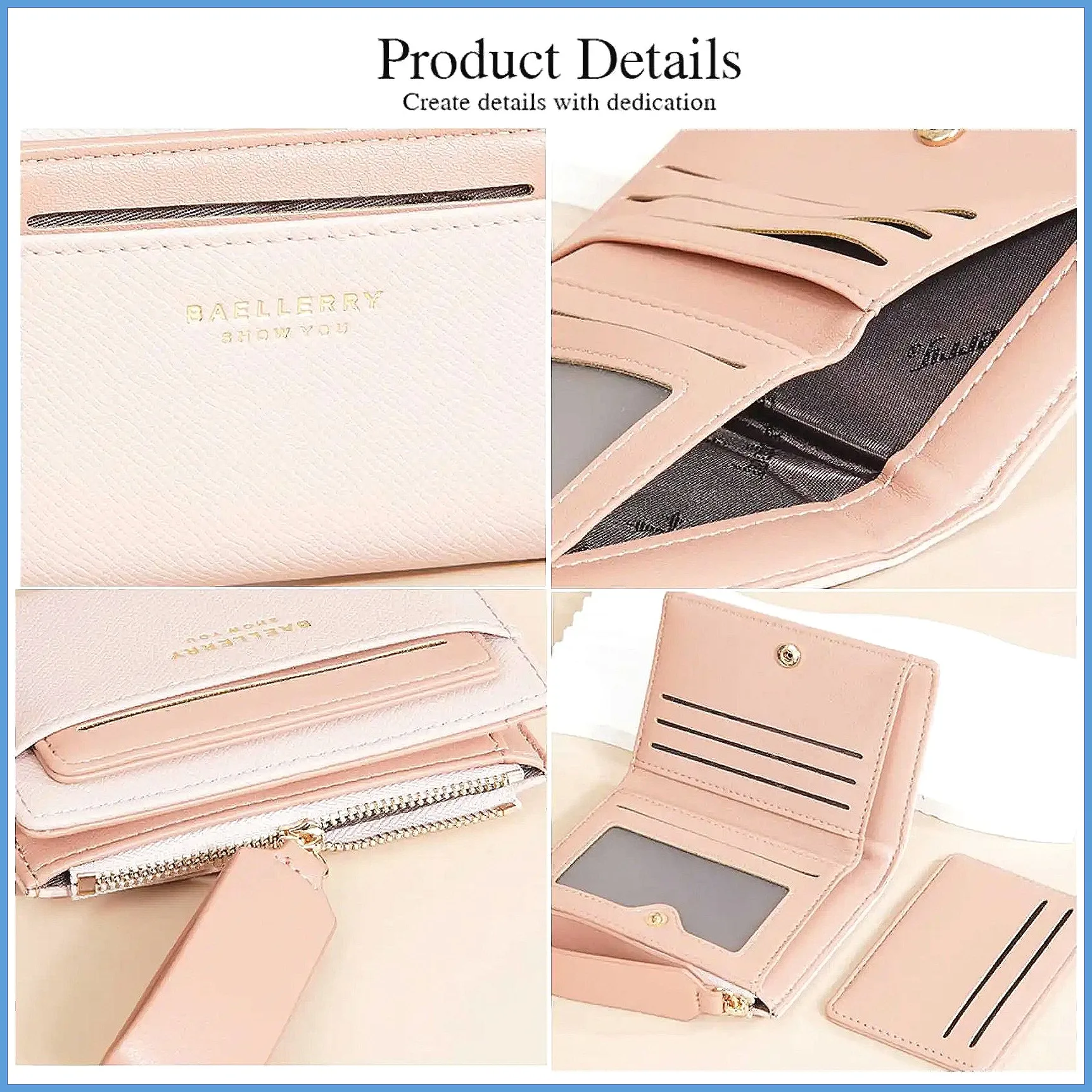 New style wallet for women, short, high-end, ins card bag, integrated color blocking wallet, fashionable zipper wallet image 5