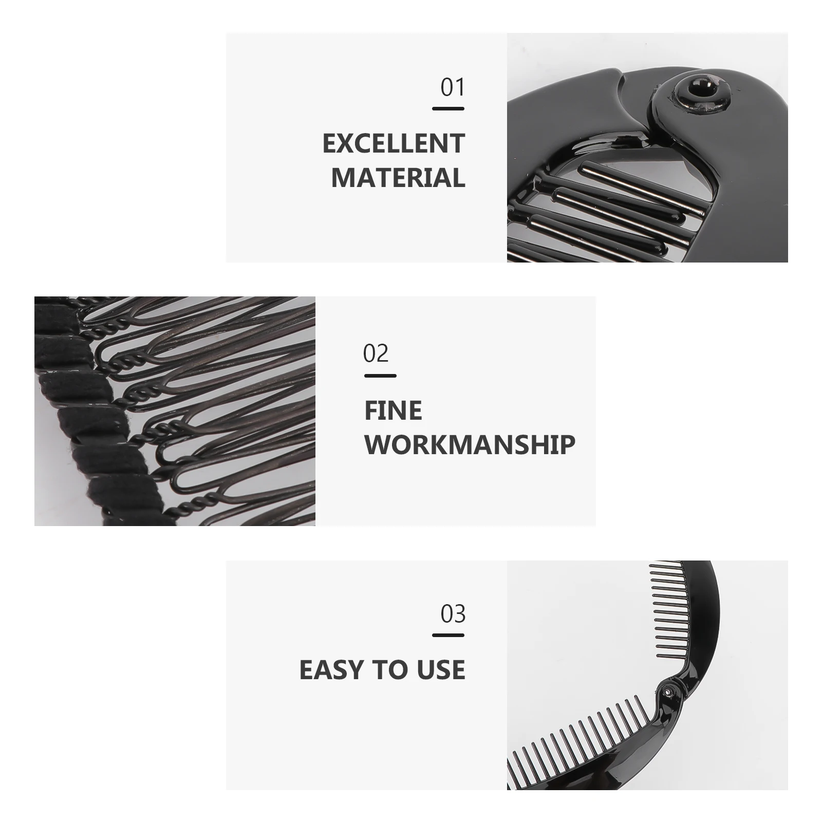 

6pcs Hair Comb Set Metal Clips Accessories Rubber Band Grips Banana Ponytail Holder Styling Tool Durable Reusable