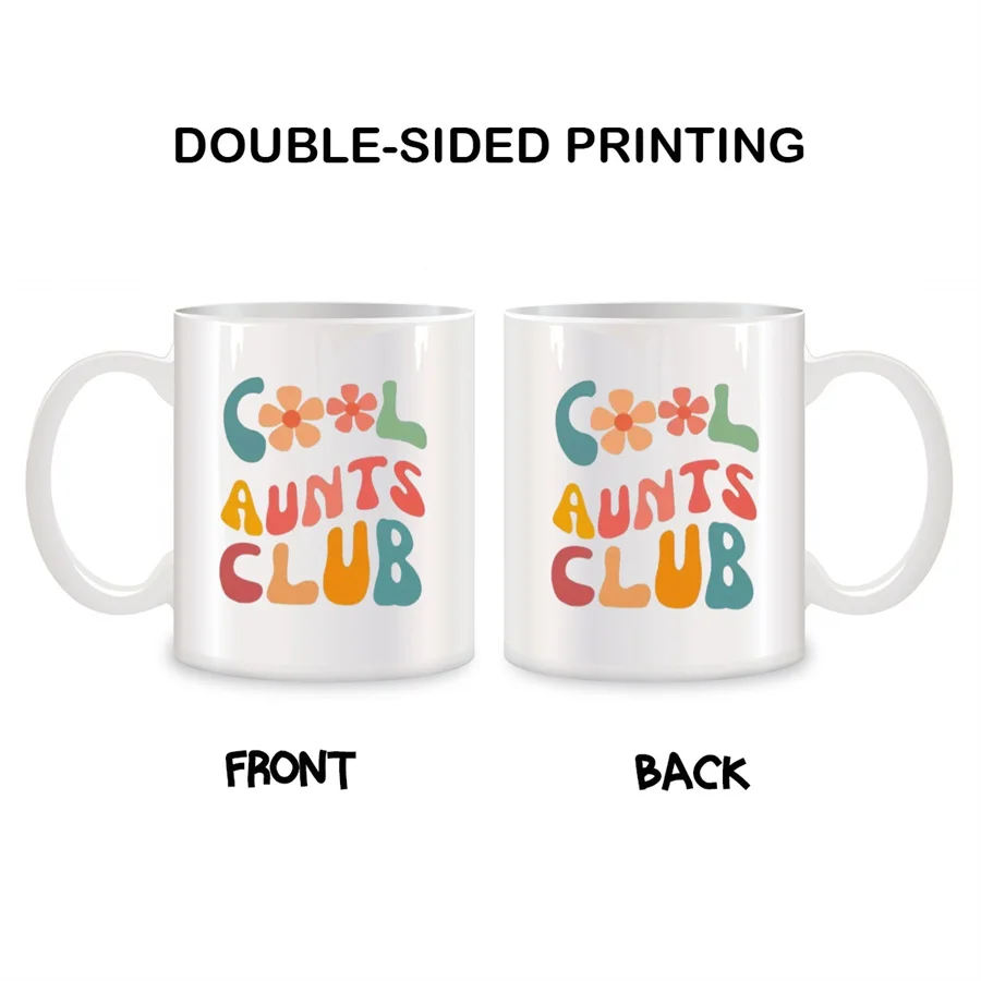 Cool Aunts Club Mugs For  Aunts From Nieces And Nephews, New Aunt Birthday Gifts Novelty Coffee Ceramic Tea Cups White 11 oz