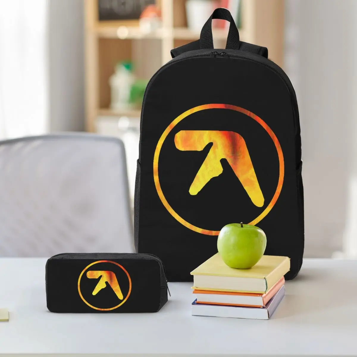 Aphex Twin Vintage Backpack Boys Girls BookBag School Bag Shoulder Bags 3ps Insulated Lunch Bag Pencil Case