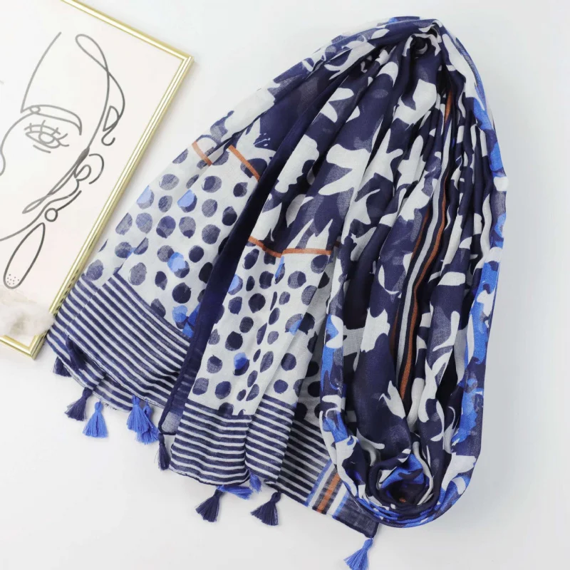 مصنع بيع الحدود الملونة المطبوعة وشاح حريري كثيف بالي الحرير المرأة وشاح طويل الربيع الصيف وشاح شال