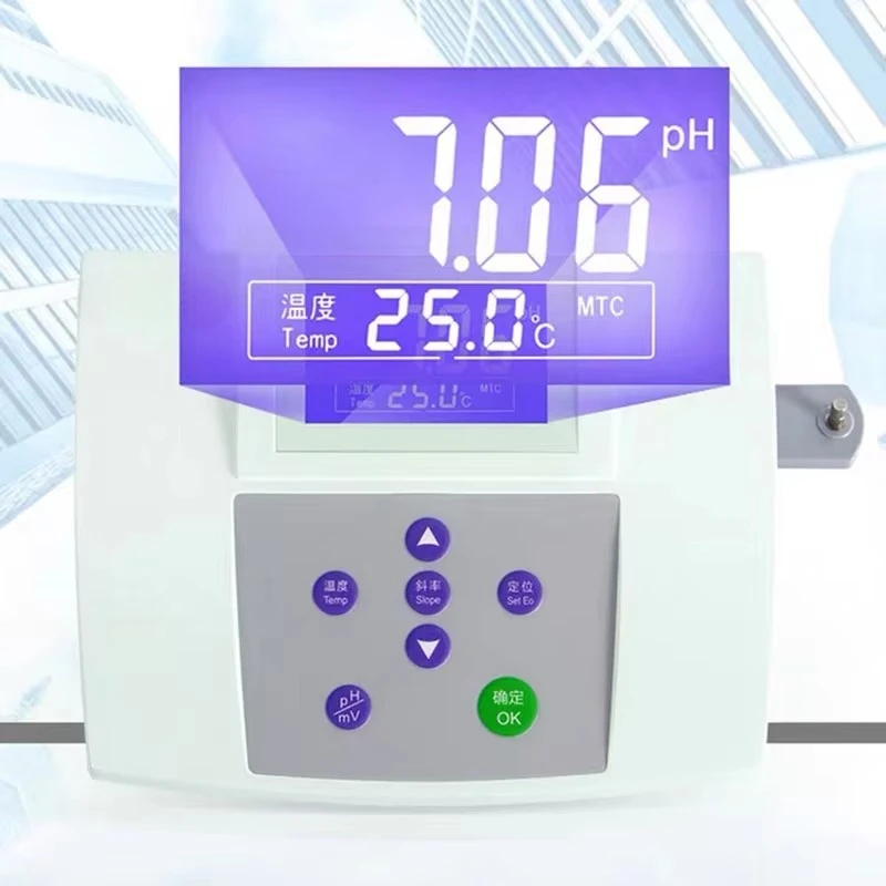 220V Digital Display Bench PH Meter Detector PHS-25 Acidity Meter PH Tester Water Quality With E-201-C Composite Electrode