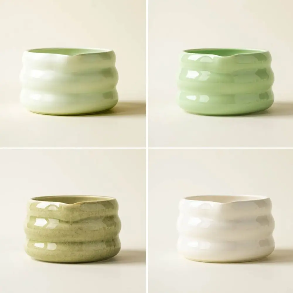 طقم شاي ماتشا سيراميك بسعة كبيرة ومقاوم لدرجات الحرارة العالية وأوعية غسيل شاي متينة وناعمة