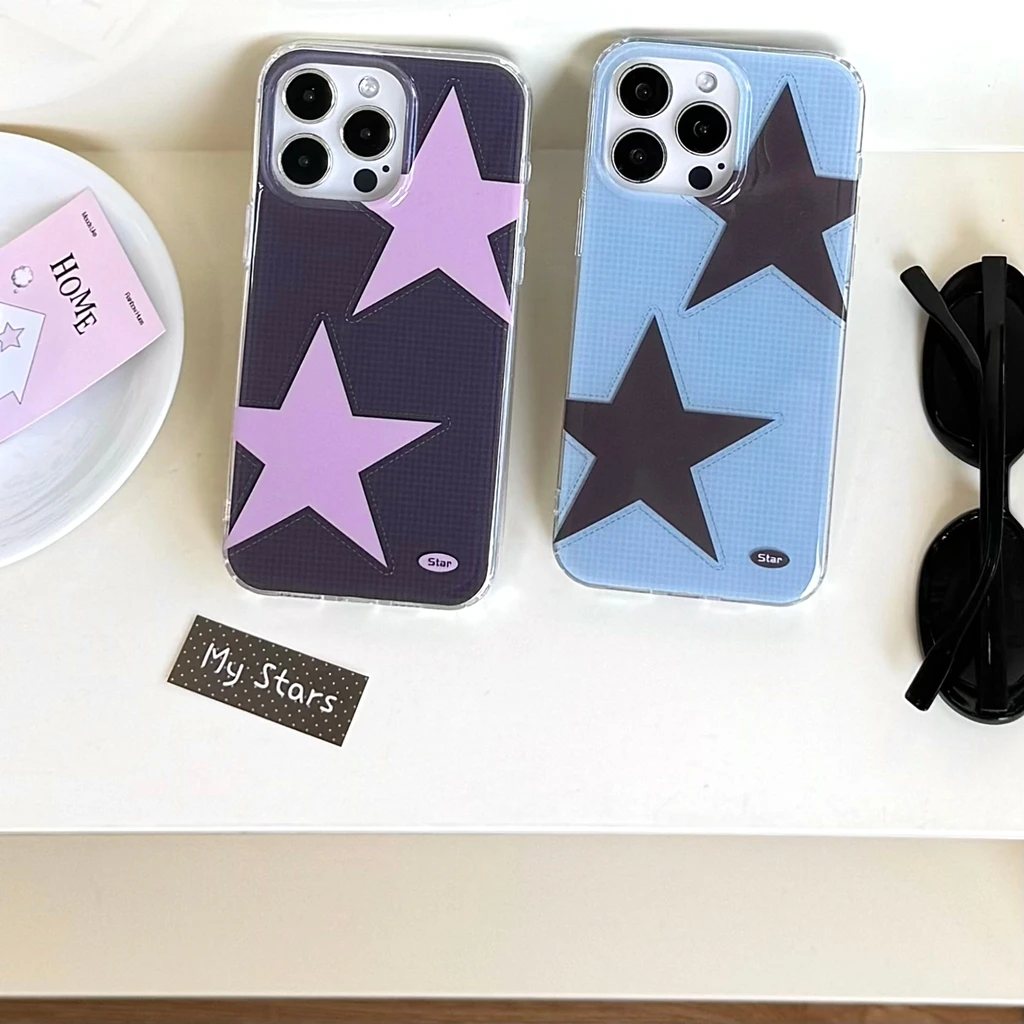 

Простой противоударный защитный чехол для телефона с рисунком звездной сетки, простой художественный сращивающий цвет, для iPhone 17, 16, 15, 14, 13 Pro Max