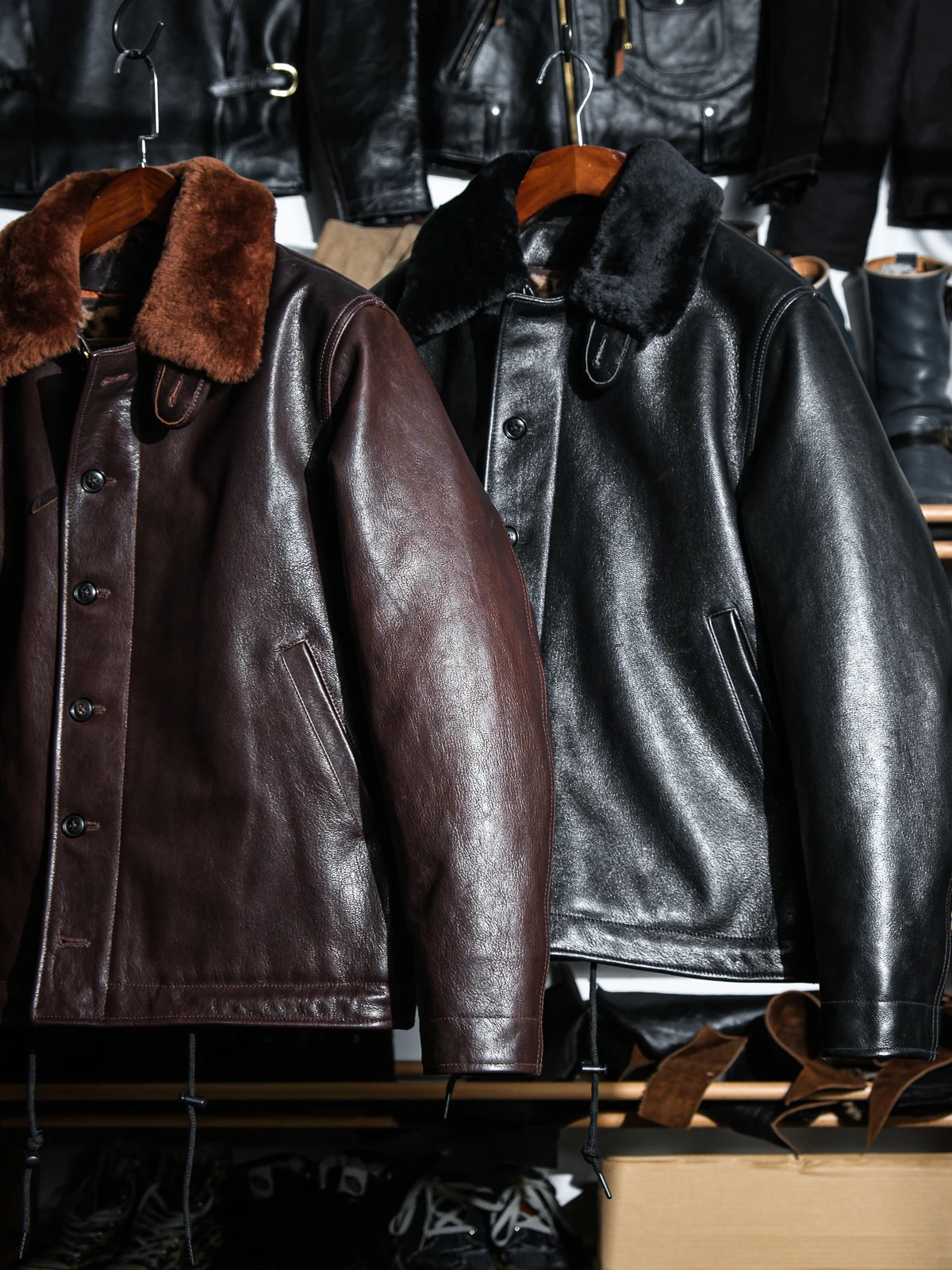 

Full Leather N De Jaet Real eepskin Fur Removable Inner Vest Wide Version One-Piece Collar Cotton Inter Long Sve