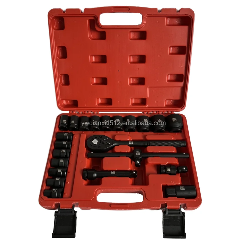 

23-Piece 1/2 Inch DIY Impact Socket Set Long and Short Air Cannon Group with Hex and Square Socket Customizable OEM Support