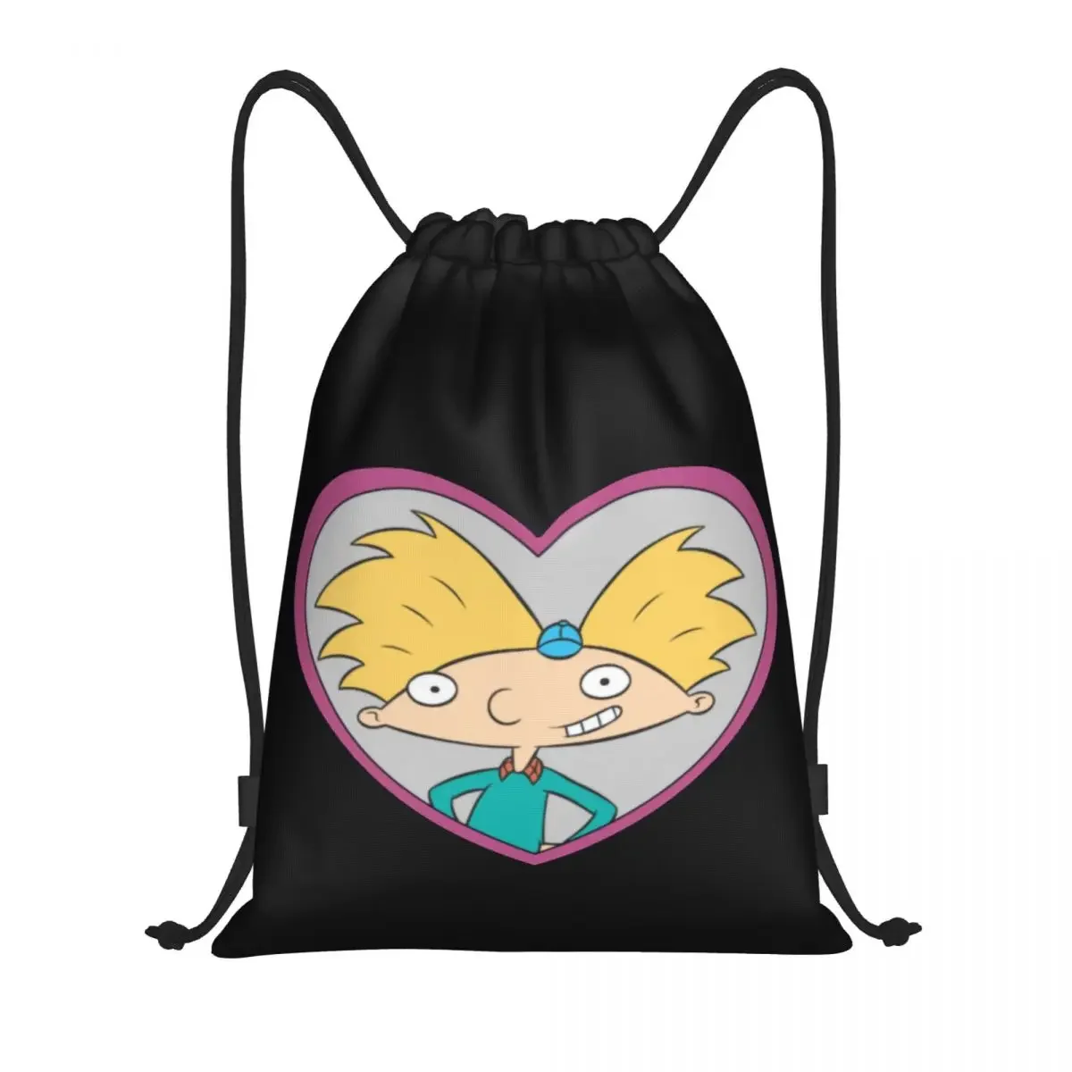 

Custom Hey Arnold Pink Heart Arnold Drawstring Backpack Bags Men Women Lightweight Gym Sports Sackpack Sacks for Traveling