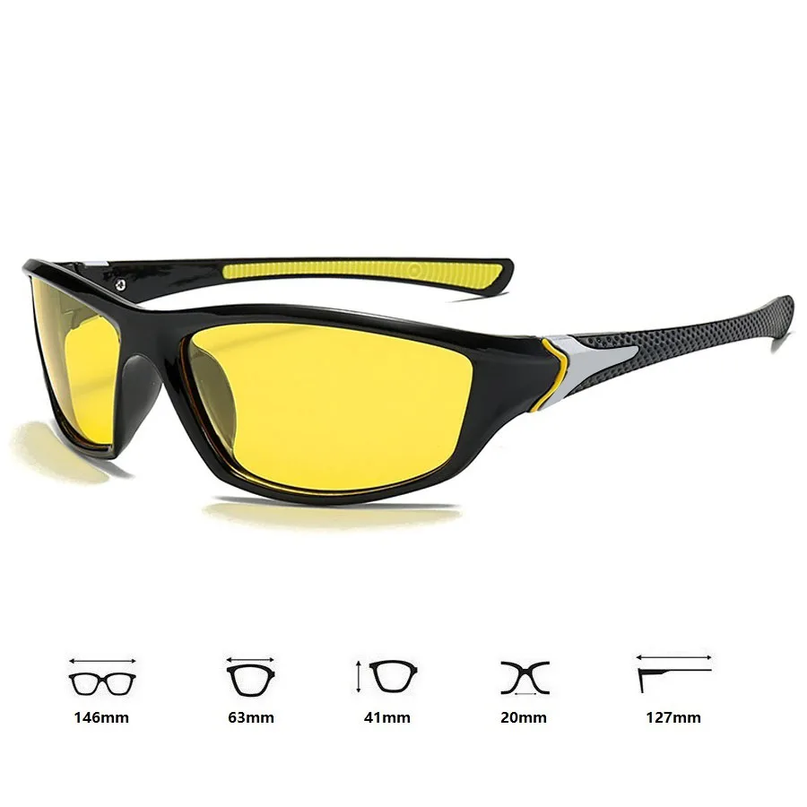 Fashion Vintage UV400 Sports Unisex Night Vision Glasses Reduce Visual Fatigue Lenses Anti reflective Outdoor safety Goggles