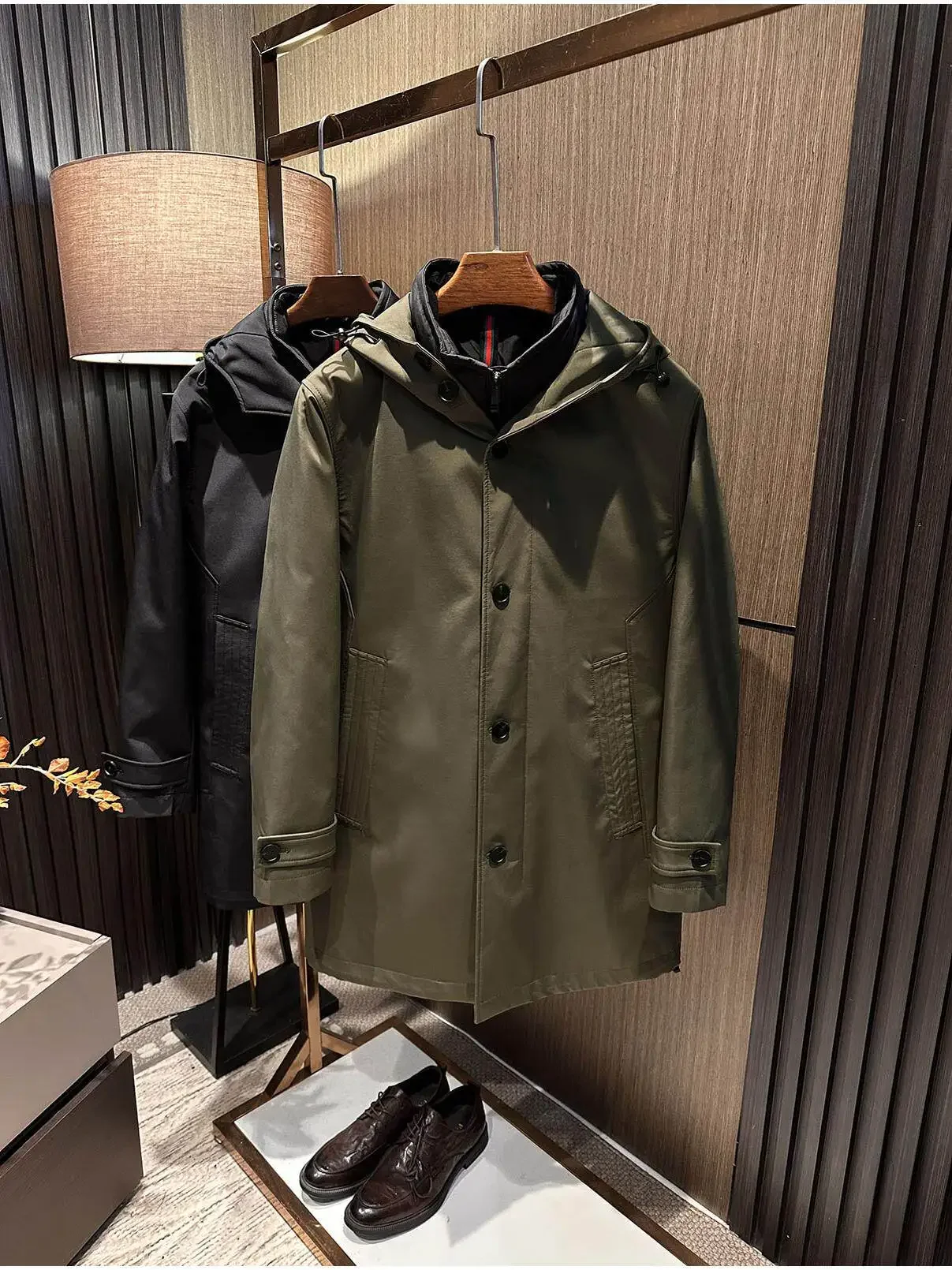 [British business removable two-piece set] Winter medium and long warm windproof trench coat down jacket