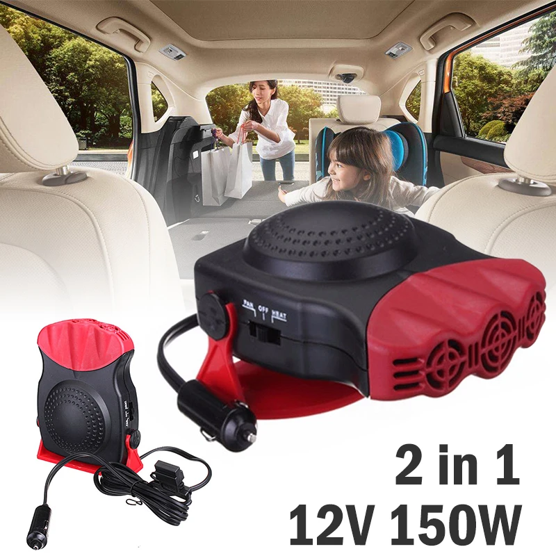 12V 150W 2in1 Car Hot Cool Heater Fan Windscreen Window Demister Defroster