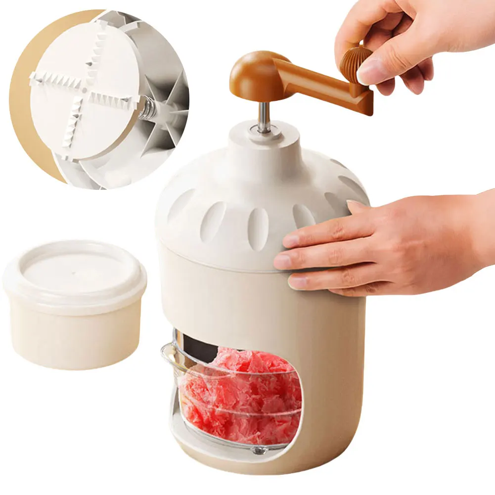 Mini-Rotations-Eisrasiermaschine, leichter Haushalt, zerkleinerter Eisbereiter, multifunktionaler handbetriebener Slushy-Maker für Kinder und Erwachsene