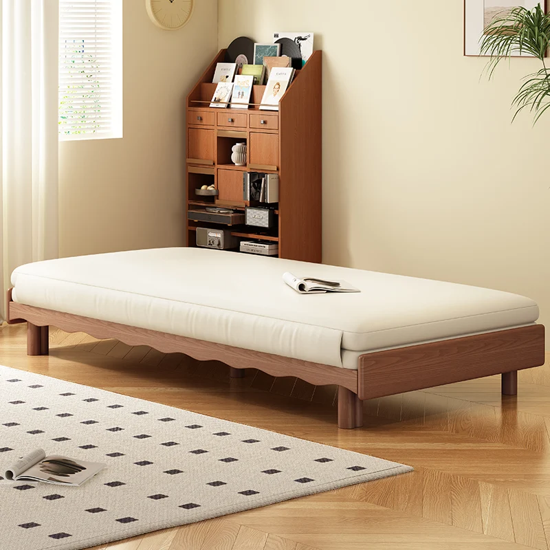 

Ash wood sofa bed dual-purpose all-solid wood medieval style living room small apartment single double Nordic folding pull-out