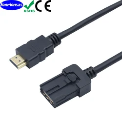 HDMI E TYPE male 19P molding to HDMI A TYPE 19P molding male black for Car audio and video high-definition connection cable