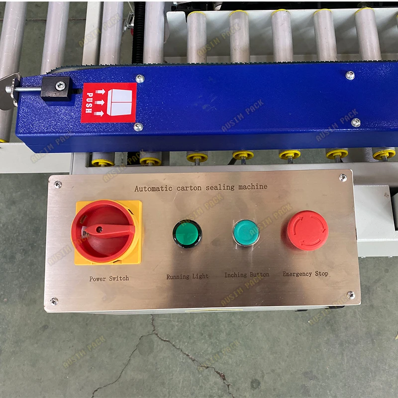 New Design Electric Driven Stainless Steel SS304 Carton Sealing Machine Semi-Automatic Upper Lower Drive Belt Paper Packaging