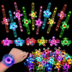 12 Pcs LED luminoso Fidget Spinner bracciale, bambini bomboniera sacchetto regalo riempitivo luminoso forniture per feste regalo di ritorno regali di carnevale