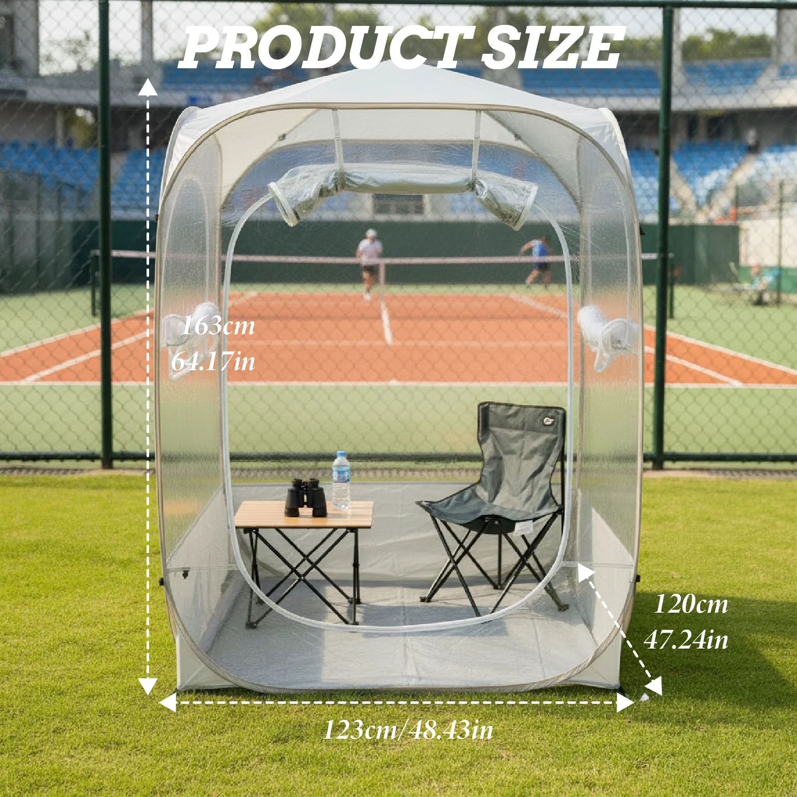 1 Pack Reinforced Frame Pet Tent, Clear Pop Up Playpen, Sturdy Foldable Pet Shelter for Cats Dogs Outdoor