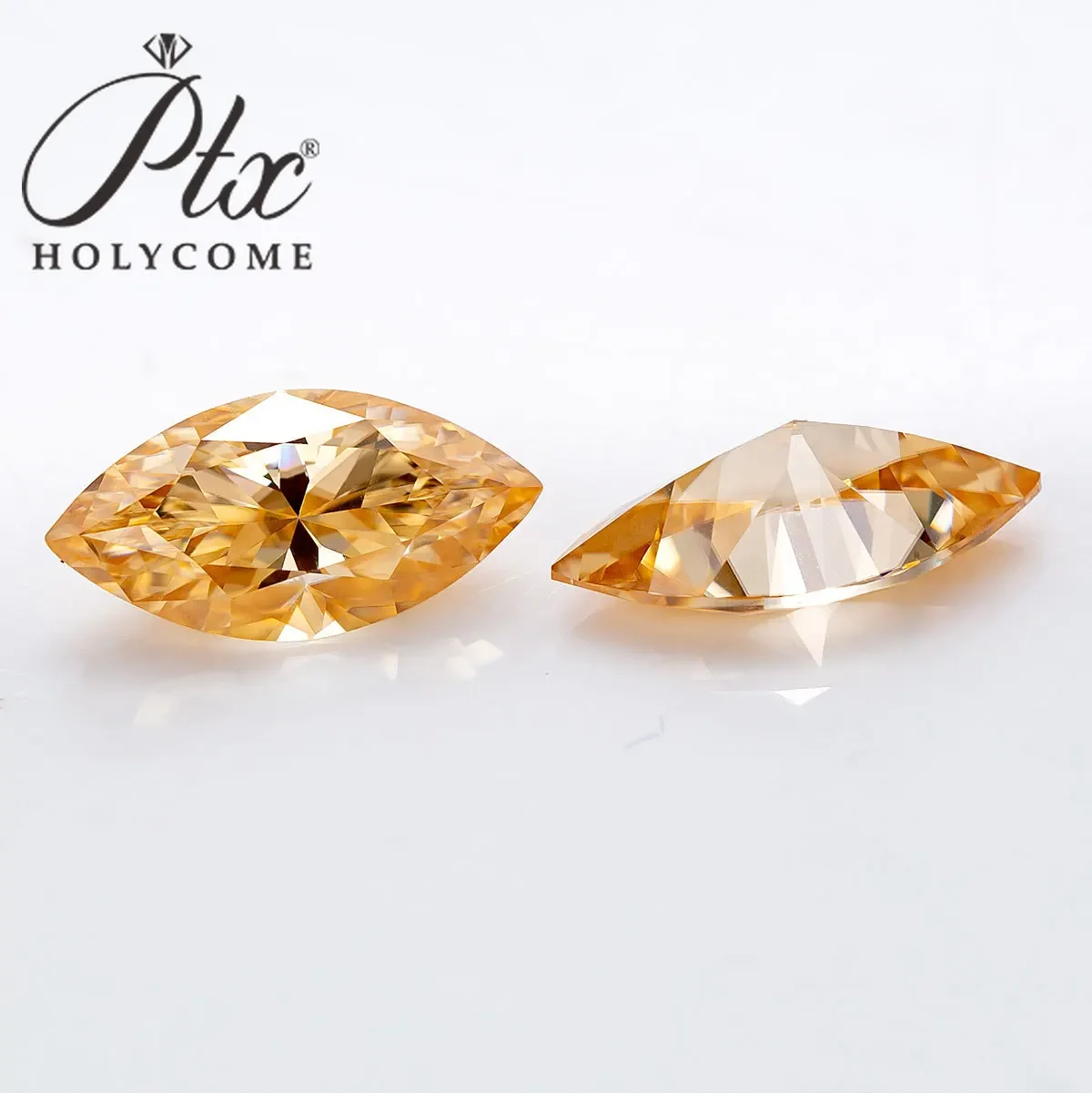 PTX Champagne Color Marquise 100% Moissanite Girdle Fine Loose Gesmtone VVS1 Moissanite Diamond Tester Positive Jewelry Making