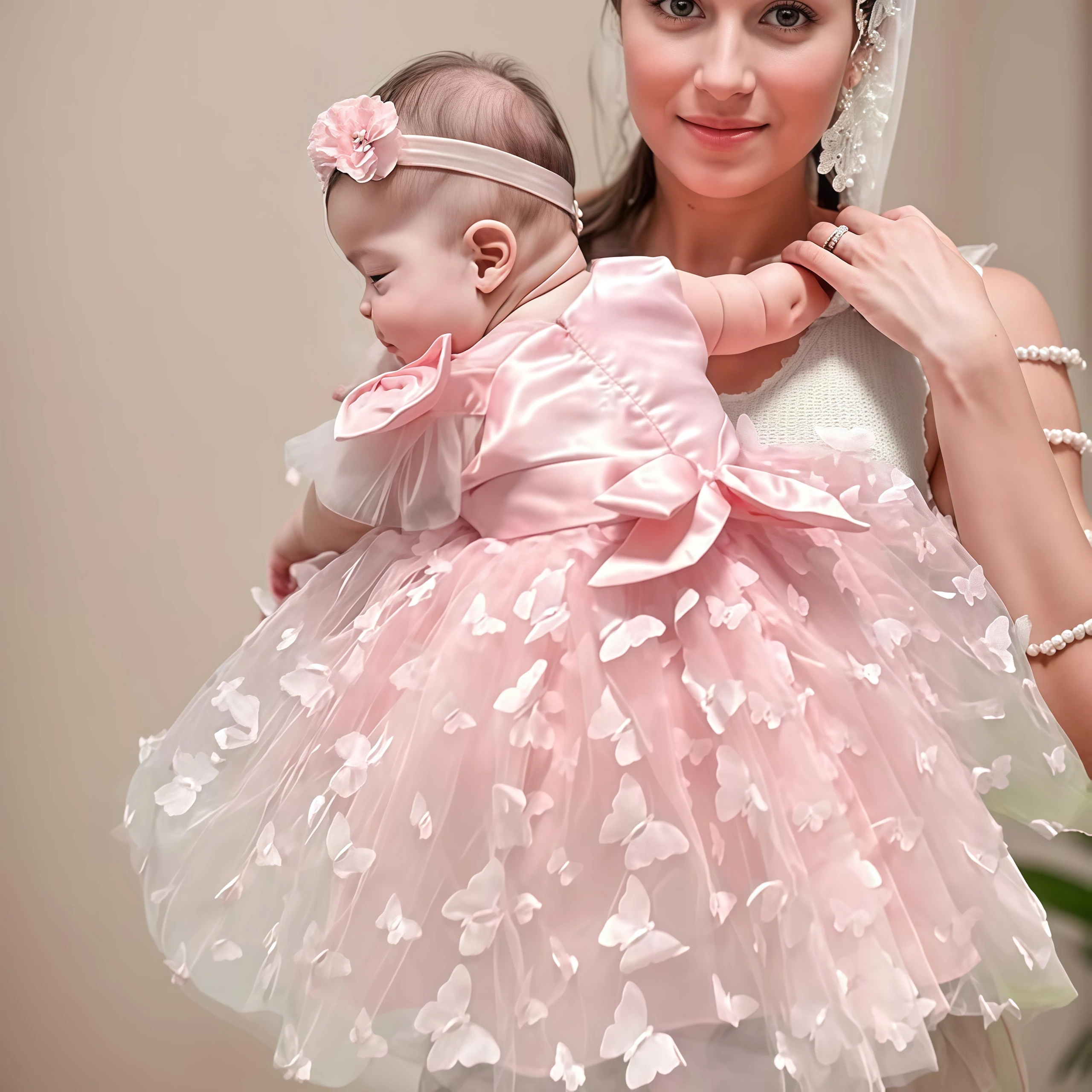 فستان تعميد الطفل الرضيع Bowknot فراشة توتو فستان مع عقال للطفل زهرة الفتيات حفل زفاف عيد ميلاد فستان حفلات