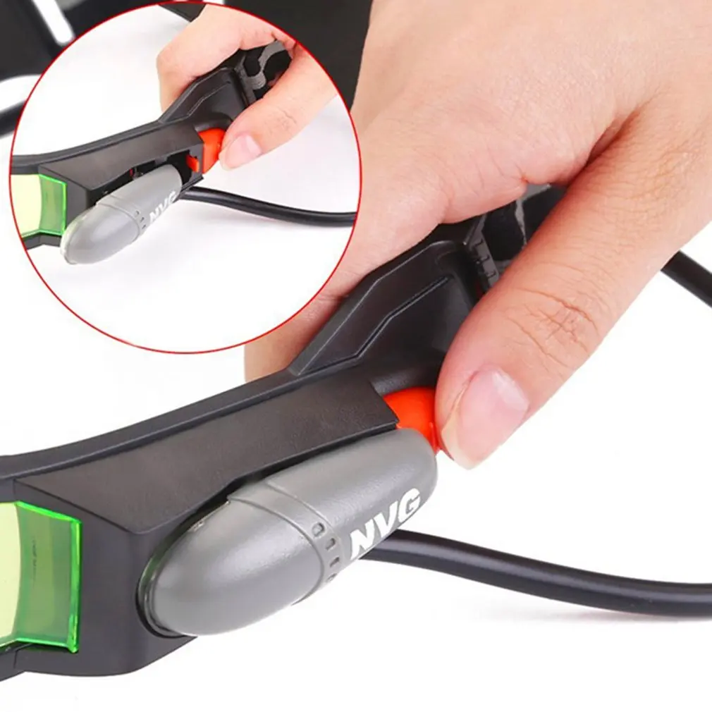 Imagem -03 - Led Night Vision Motocicleta Óculos Moto Óculos Corrida Caça Esqui Eyewear Flip-out Light Windproof Ajustável