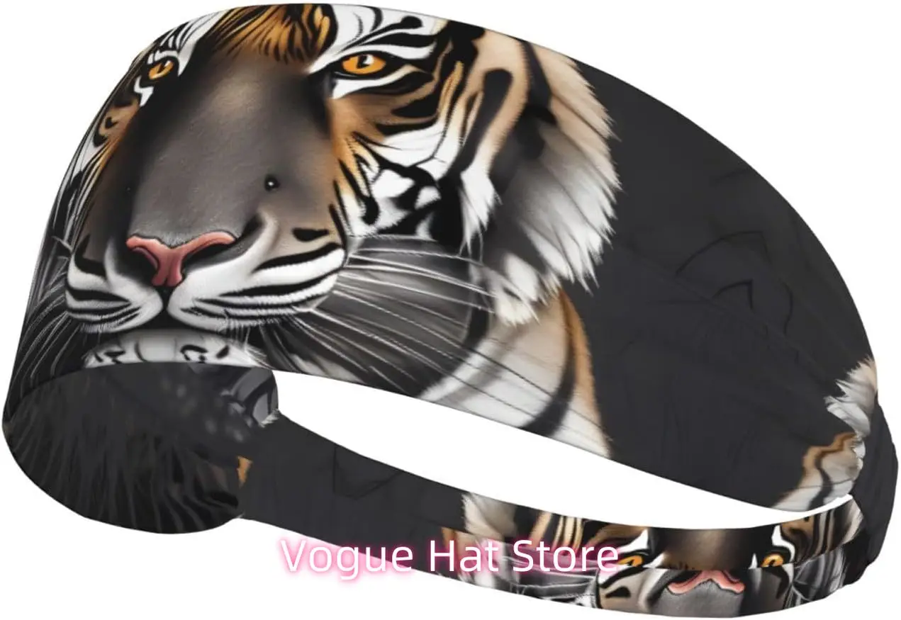 

Tiger at Rest Elastic Exercise Headband, Fitness Exercise Yoga Cycling Headband, Outdoor Sports Elastic Sweat-Absorbing Headband