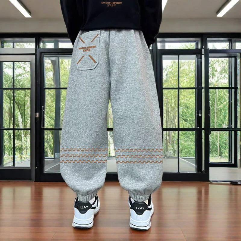 Korean Child Spring Sports Pants for Boy New Fashion High Street Casual Trousers Teenage Kids Sporty Sweatpants 5 7 9 11 13 14 Y