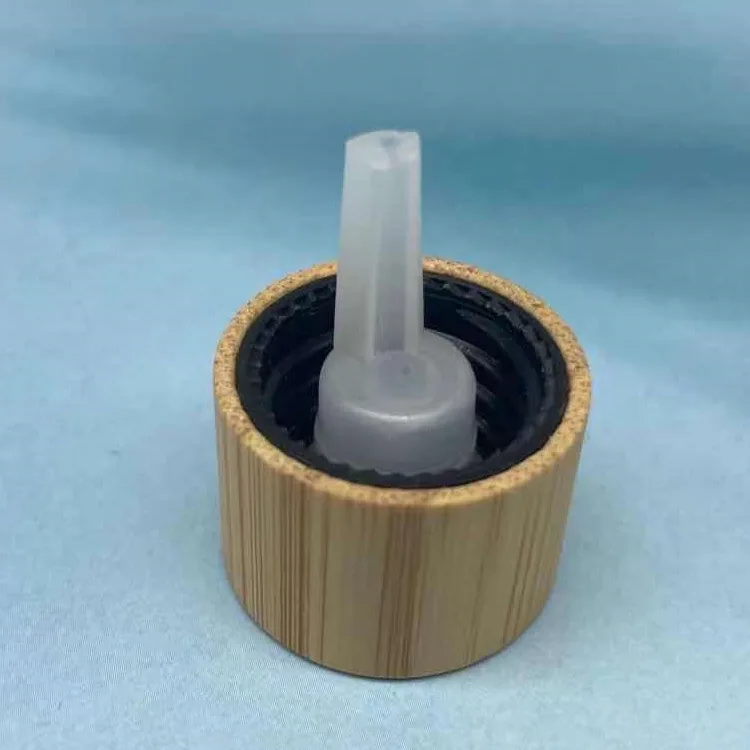 50 x 18mm Neck Bamboo Sealed Cover Cap for Body Massage Essential Oil Bottles 18/410 Plastic Spiral Drops with plug lid