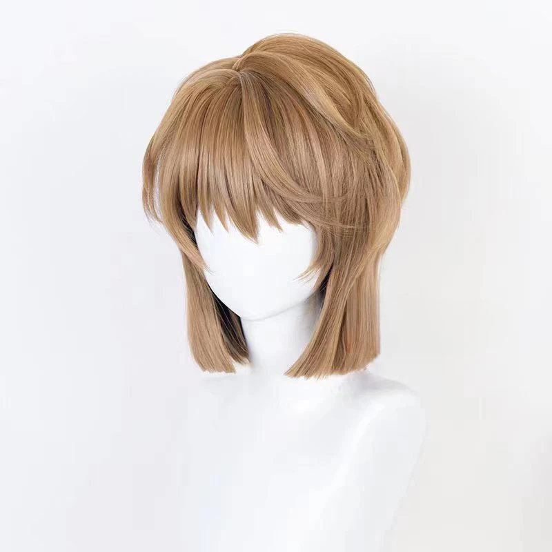 Detective Conan Anime Figure Haibara Ai Cosplay Wig Sherry Light Brown Curly Synthetic Hair Resistant Synthetic Wig Accessories