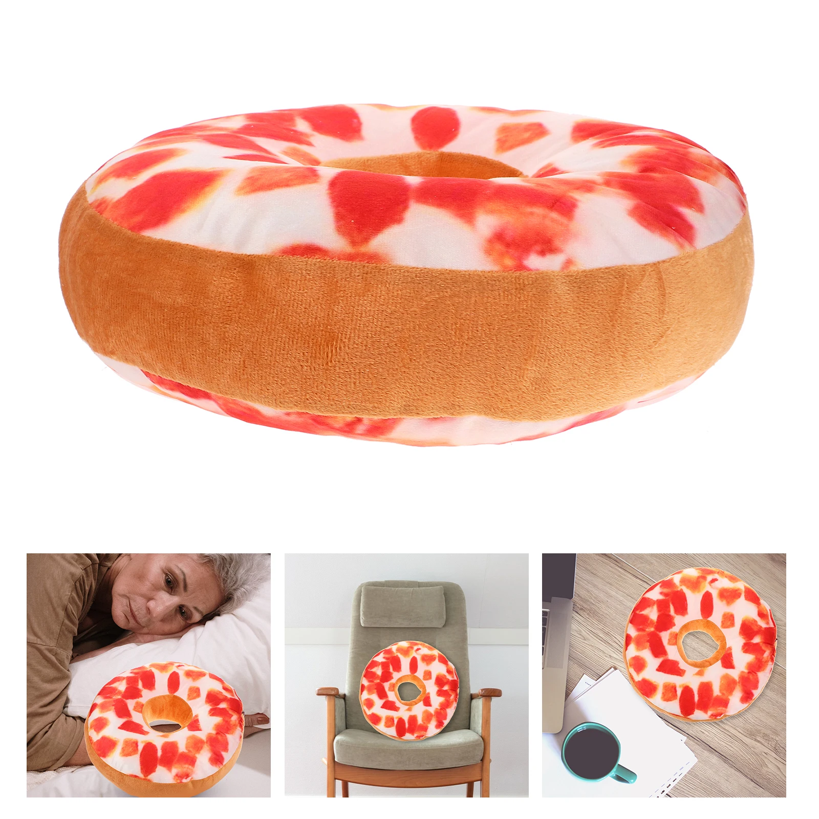 시뮬레이션 초콜릿 베개 좌석 쿠션 도넛 모양의 음식 소파 던지기 향기로운 과일 사무실