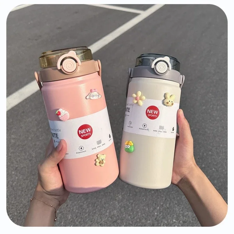 1L Stainless Steel Thermal Water Bottle Thermoses Vacuum Flask With Straw Tumbler Portable Cold Hot Drinks Thermos Cup Fitness