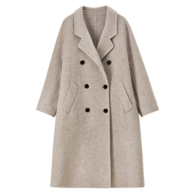 SENTUBILA Women's Woolen Long Coat 2026 Winter Solid British-Style