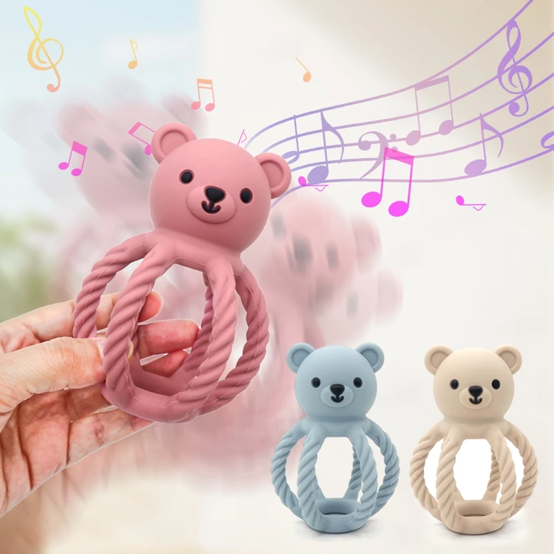 Food Grade1PC Silicone Rubber In The Shape Of A Soft And Cute Little Bear Can Relieve The Pain Of Teething Due To Its Warm Touch