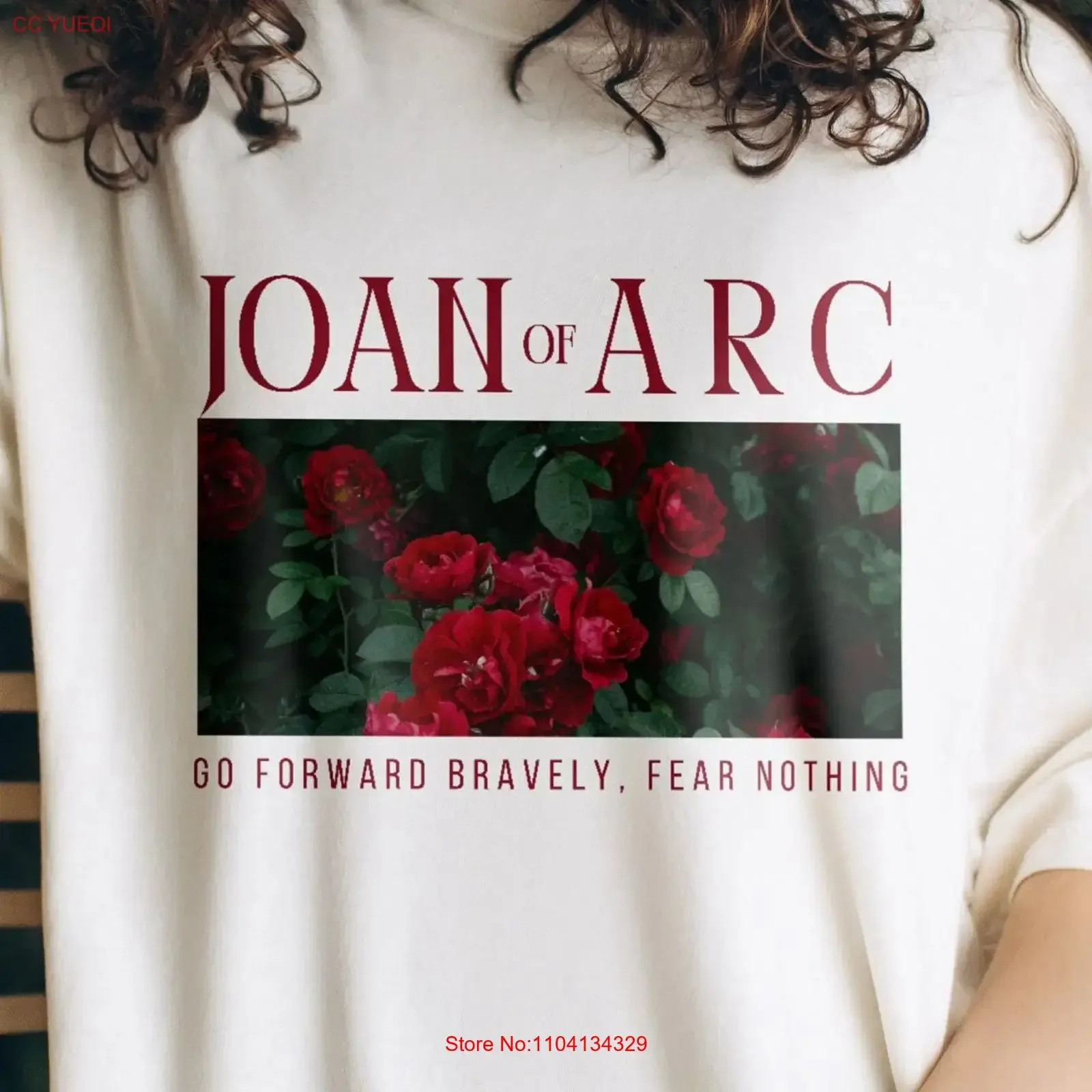 Camiseta de Santa Juana de Arco, 100% Algodón, Estilo Católico, Prenda Religiosa Cómoda, Sudadera Vintage Lavada, Estilo Urbano, Versátil, Unisex