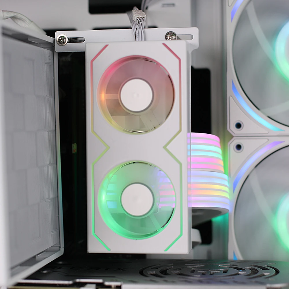 RAM Geheugenkoeler ARGB 600-3600 RPM 4Pin PWM/5 V 3Pin Geheugenkoeling Radiator met Dual 5020 Koelventilatoren voor DDR4 DDR5 RAM Koeler