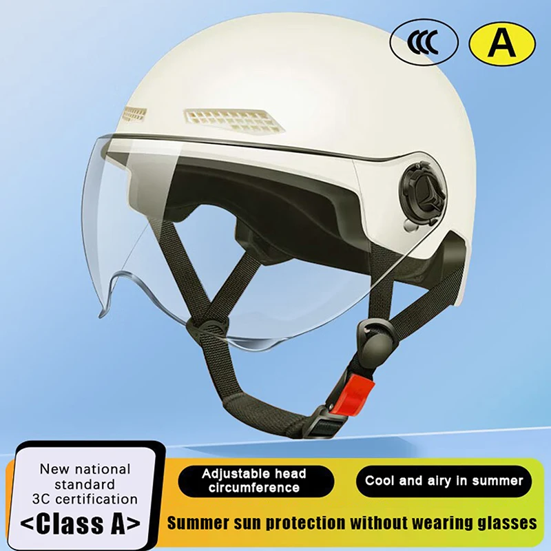 Halbhelm für Erwachsene mit Schutzbrille für Motorrad und Fahrrad – Cartoon-Design, 3C-zertifiziert für Männer und Frauen.